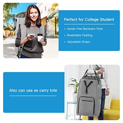 Laundry Backpack Bag, Bukere Extra Large 2 in 1 Laundry Hamper Basket for College Students Dorm Essentials, Adjustable Shoulder Straps, Freestanding Laundry Bag - color: Gray