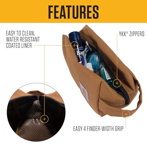 Carhartt Durable Travel Kit, Organize Essentials W/the Water Resistance Toiletry Bag, Carhartt Brown - color: Carhartt Brown