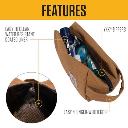 Carhartt Durable Travel Kit, Organize Essentials W/the Water Resistance Toiletry Bag, Carhartt Brown - color: Carhartt Brown