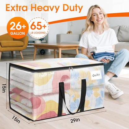 Fab totes Moving Bags Extra Heavy Duty Oversized Storage Bags with Reinforced Handle and Double Zippers,Moving Supplies Totes for Storage Packing Dorm Room Essentials Alternative to Moving Boxes - size: 100L