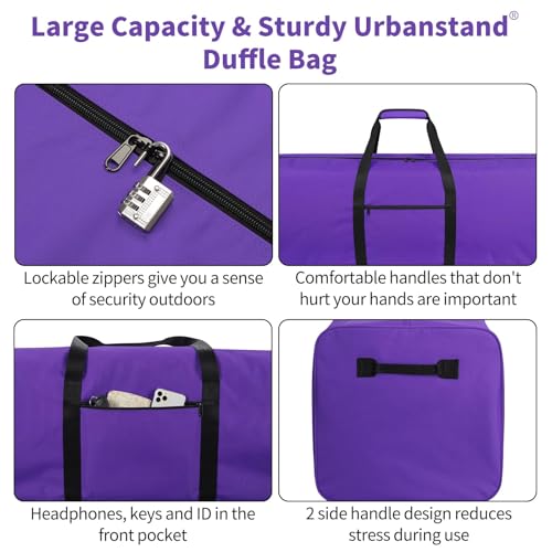 Urbanstand 48 Inch Extra Large Duffle Bag for Travel, Sports Gear Storage Bag with 2-way Lockable Zippers, Long Canvas Duffel Bag for Tent Camping tripod (Purple) - color: Purple, size: 48inch