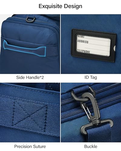 Hanke Expandable Carry On Luggage Bag,3 in 1 Duffle Bag for Travel,45L-55L Weekender Overnight Bag with 15.6" Compartment for Women & Men (Blue) - color: Blue