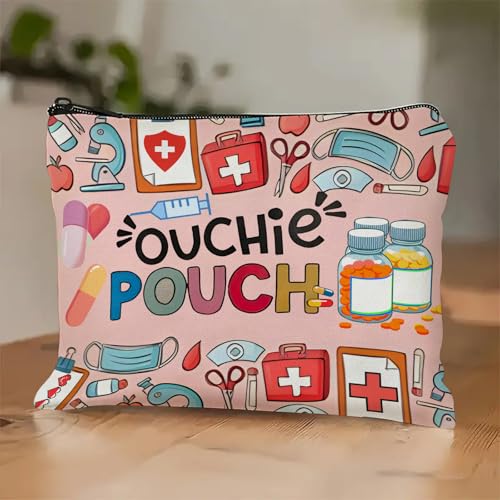 Medicine Storage Pouch with Diabetes, Medicines Bag, and Medical Supply Designs, White Canvas Zipper Cases, Multi-Use Functionality (Gift for Birthdays, Graduation, Christmas) (Style A) - style: Style a