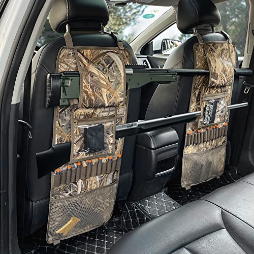 MYDAYS 2 Pack Seat Back Gun Rack, Camo Front Seat Gun Organizer with Bullet Pocket Vehicle Gun Holder for Hunting Rifles/Shotguns - color: Camo5