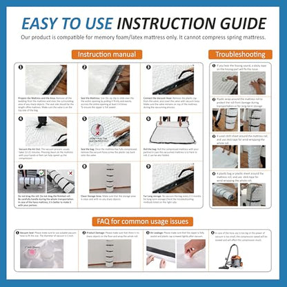 Storage Logic Foam Mattress Vacuum Bag with 4 Adjustable Packing Straps for Moving, Storage, Shipping, Vacuum Seal Mattress Bag with Packaging Straps (King/Cal-King) - size: King/California King