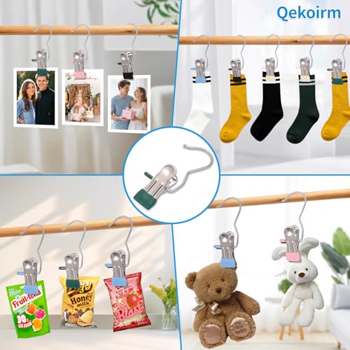 30 Pack Heavy Hanger Clips for Closet, Laundry Hooks Hanging Clips with, Clothespin for Clothes Pants,Clothes Pins Multi-Purpose Clip Big Hangers & Pants Clip Hangers for Hats Socks Towels Travel - color: Colours