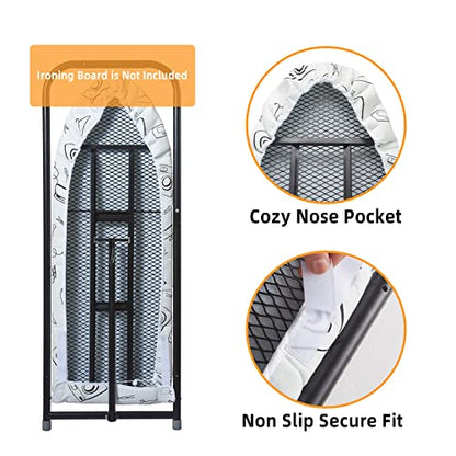 Seiritex Over the Door Ironing Board Cover 13 x 37 inch, Small Iron Board Cover w Heat Reflective 3 Layers Thick Padding with Hook and Loop Fasteners (White) - color: White, size: 13x37