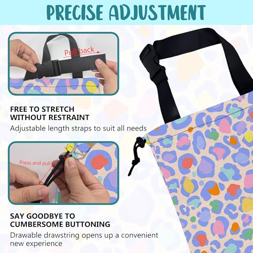 Car Garbage Bag Rainbow Colorful Leopard Drawstring Car Trash Bag Hanging for Back Seat with Adjustable Buckle Canvas Vehicle Trash Can Easy-to-Install - color: Rainbow Colorful Leopard