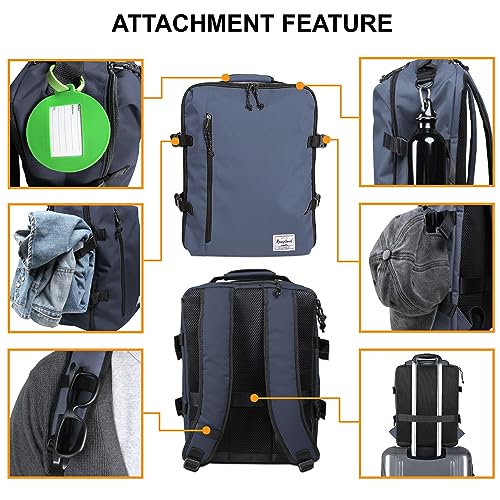 Small Carry-on Personal Item Backpack with luggage strap, Laptop Backpack for Men and Women, Business Travel Gym Sport, Pewter - color: Pewter