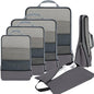 BAGAIL 4 Set/6 Set/8 Set Compression Packing Cubes Travel Accessories Expandable Packing Organizers (Half Mesh, 6-Dark Grey) - color: 6-Dark Grey, style: Half Mesh