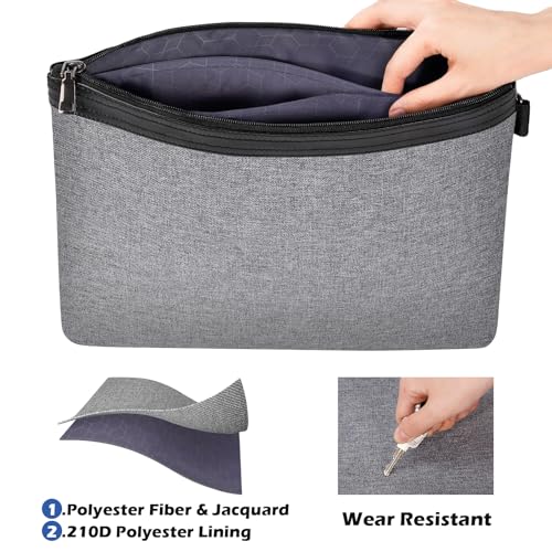 ECHSRT File Folder Document Organizer for Travel, Document Bag Zipper Pouch for Men & Women Gray - color: Gray