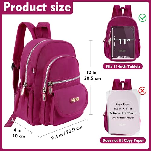 AOTIAN Mini Nylon Women Backpacks Casual Lightweight Small Daypack for Girls - color: Mini Hot Pink