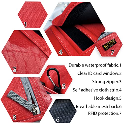 Travel Neck Wallet, RFID Blocking Passport Holder with Adjustable Neck Strap for Men and Women to Keep Cash, Credit Cards and Travel Documents Safe - Red - color: Red