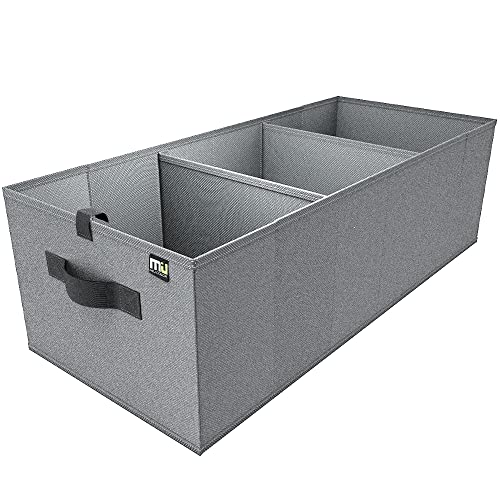 MIU COLOR Trunk Organizer for Car, Car Organizer, Sturdy Trunk Organizer for SUV, Non-Slip Bottom, Storage Organizer for Sedans, Van, Jeep, Grocery, Large 3 Compartments, Blue 32"×13"×10.6" - color: Gray, size: Large+Standard