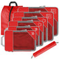 8 Set Compression Packing Cubes for Travel, Expandable Luggage Organizer with Shoe Bag & Laundry Bag - Lightweight Suitcase & Backpack Travel Essentials (Red) - color: Red