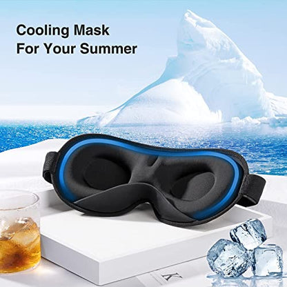 YFONG Weighted Sleep Mask, Women Men 3D Blocking Lights Sleeping Mask (4.2oz/120g), Pressure Relief Night Sleep Eye Mask with Adjustable Strap, Eye Cover Blindfold for Travel Nap Yoga, Black - color: Black