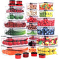 RockBerry 56 PCS Food Storage Containers with Lids Airtight- Plastic Container for Pantry Kitchen Organization-Microwave Dishwasher,Freezer Safe 100% Leak Proof (28 Stackable Boxes-28 Lids) - color: 56Pcs