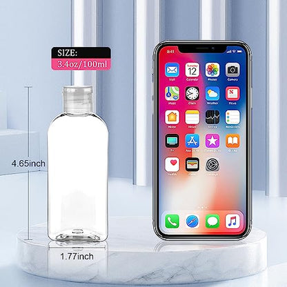 Travel Size Containers Plastic Travel Bottles for Toiletries Leak Proof Squeeze Bottle with Flip Cap TSA Approved 3.4oz/100ml Small Bottles for Liquids, Shampoo & Lotion (5 Pack) - size: A-5 Counts