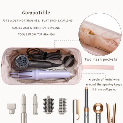 RSRSLEII Large Quilted Hair Tools Travel Bag with Bear Pattern,Hair Styling Accessories Storage Case for Shark FlexStyle, Dyson Airwrap Hair Dryer, Curling Iron, Revlon Hair Tools(06Bear) - color: 06 Bear
