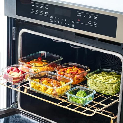 40pc Set Glass Food Storage Containers & Bowls with Airtight Lids - Leakproof BPA-Free Meal Prep Airtight Stackable Lunch Boxes, Kitchen Pantry & Storage Organizers - Microwave Freezer Dishwasher Safe