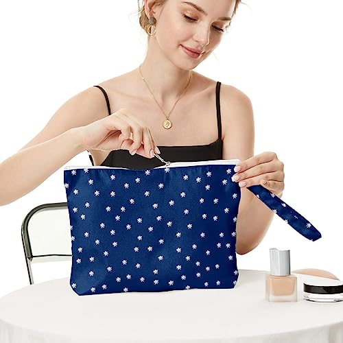 Fokongna Travel Makeup Bag - Zipper Pouch for Women, Sister, Friends - Beach, Pool, Yoga, Gym Clothes, Swimsuit, Diapers - Ocean, Sea, Shells, Starfish - color: Starfish 07