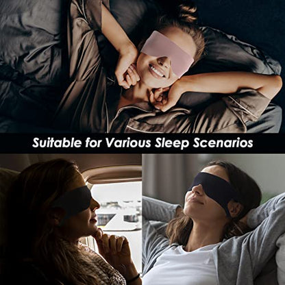 FRESHME Lightweight Breathable Sleep Mask Zero Pressure Blocking Light Sleeping Eye Mask for Men Women Travel Nap Blindfold Eye Shade Cover with Flexible Elastic Ear Hanging for Side Sleeper Pink - color: Pink