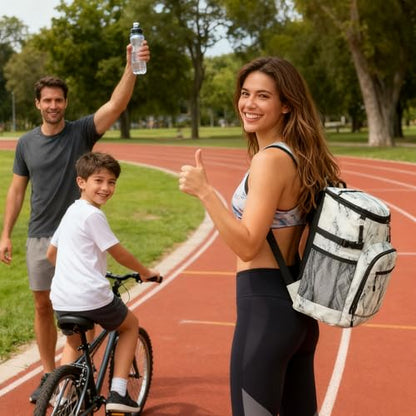 Cooler Backpack Insulated Leakproof Waterproof Backpack Cooler Bag 30/45 Cans, Large Capacity Lightweight Travel Camping Beach Backpack Cooler Ice Chest for Men and Women - color: marble, size: 30 Cans