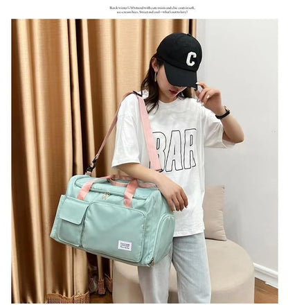 New Sports Tote Gym Travel Luggage Shopping Delivery Weekend Camping Overnight Bag(green) - color: green