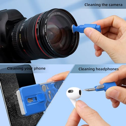 Ordilend Keyboard Cleaning Kit Laptop Cleaner, All-in-One Computer Camera Cleaning Kits Brush Tool, Multi-Function PC Electronic Cleaner for iPad iPhone Pro Earbuds Camera Monitor with Patent, SkyBlue - color: SkyBlue