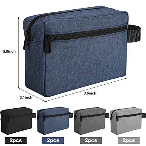 Sanwuta 8 Pcs Travel Toiletry Bags for Men Large Water Resistant Shaving Bag Portable Cosmetic Storage Bags with Handle Travel Pouch Case for Father's Day Wedding Gifts 4 Colors