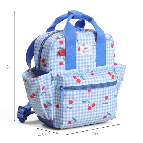Itzy Ritzy Toddler Backpack - Daycare Bag - Features Adjustable Shoulder Straps, 2 Side Pockets & Spacious Interior with Wipeable Fabric Lining & Name Label, Cherry - color: Cherry