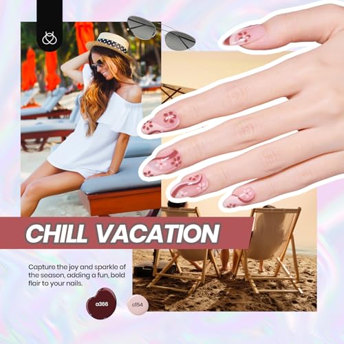 Beetles Gel Nail Polish Kit with UV Light, 46 PCS 25 Colors Gel Nail Polish Set Base Glossy Matte Glitter Top Coat Nails Polish Red Green Brown Blue Pink Nude Home Salon Manicure Kit Gifts for Women - color: 1-Chic Outfits Gel Nail Kit
