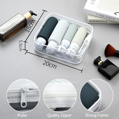 Mrsdry 16 Pack Travel Bottles for Toiletries, Large 6oz Silicone Travel Containers, Leak Proof Refillable Liquid Shampoo And Conditioner Travel Essentials - color: Grey, size: Large