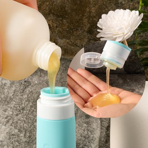 INSFIT 17 Pack Travel Bottles for Toiletries, TSA Approved 3oz 2oz Travel Size Toiletries, BPA Free Leak Proof Squeezable Silicone Tubes Travel Essentials for Shampoo Conditioner Lotion Soap - color: Blue