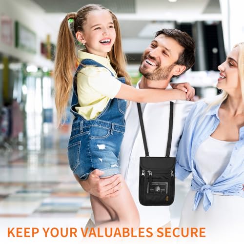 HOTEMIA Neck Wallet for Travel,Passport Holder Neck Pouch for Men Women with Adjustable Neck Strap and RFID Blocking - color: Purple
