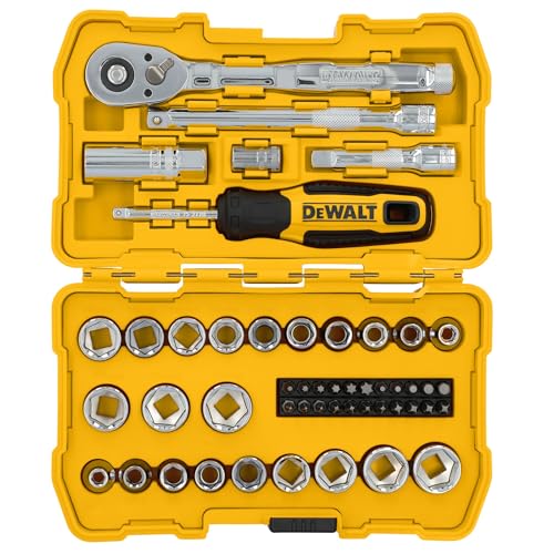 DEWALT Mechanics Tool Set, 3/8" Drive, 50 Piece (DWMT45423) - style: New 3/8" 50 Piece Set