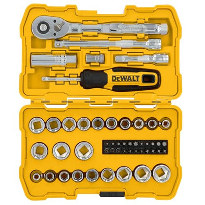 DEWALT Mechanics Tool Set, 3/8" Drive, 50 Piece (DWMT45423) - style: New 3/8" 50 Piece Set