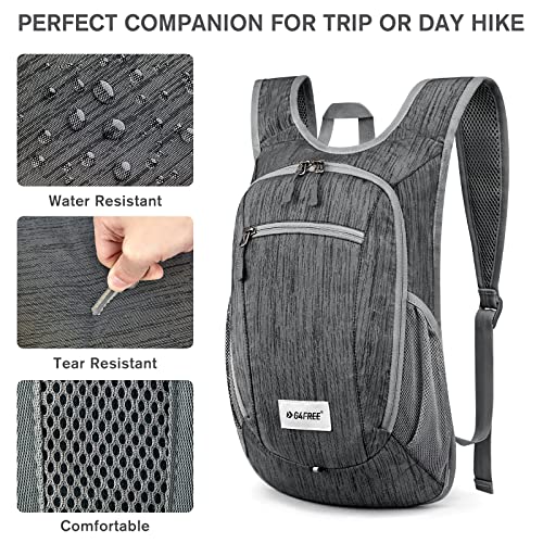 G4Free 10L/15L Hiking Backpack Lightweight Packable Hiking Daypack Small Travel Outdoor Foldable Shoulder Bag - color: Black, size: 15L