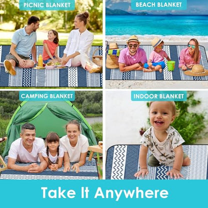 Waterproof Picnic Outdoor Blanket, 79" x 59" Sandproof Foldable Large Picnic Blanket for Beach, Camping, Park, Travel, Concert, Great Gift for Families and Couples(Geometric Texture) - color: Geometric Texture