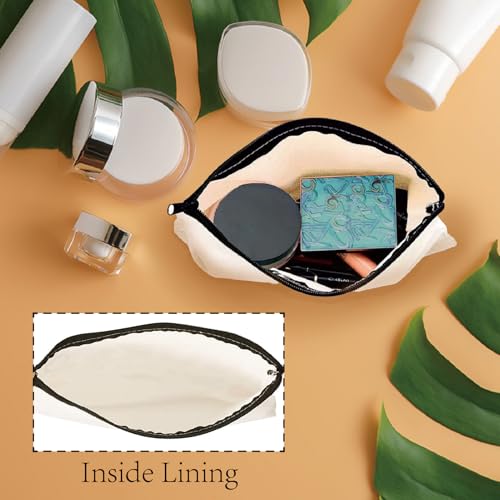 CREATCABIN Emergency Snacks Makeup Bags Canvas Cosmetic Bag Multi Purpose Case Zipper Pouches Toiletry Travel Storage Purse Portable Storage for Women Graduation Gifts 10x7Inch - style: Emergency Snacks