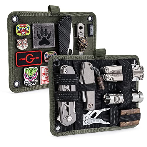 TACTICAL GEEK TCM EDC Organizer Board, Backpack Anti-Slip Elastic Woven Board for Travel Gear, Elastic Grid Organizer for Electronics Accessories Travel Cables Chargers and More Green - color: TCM-Green