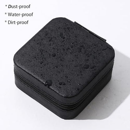 Travel Jewelry Case 2 Pack Mini Travel jewelry Box Portable Organizer Women Girls Gift Box for Rings Earrings Necklaces Bracelets - color: Black