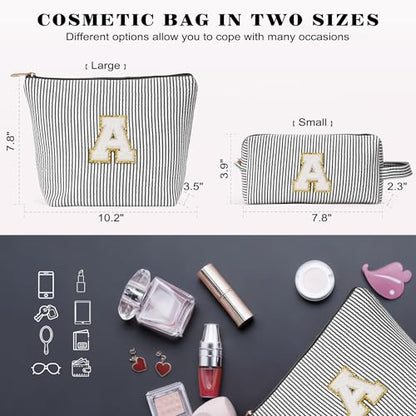 Travel Essentials - Portable Travel Toiletry Bag for Women, Initial Makeup Kit Organizer Make up Cosmetic Bag Set, Black C - color: Black, style: C