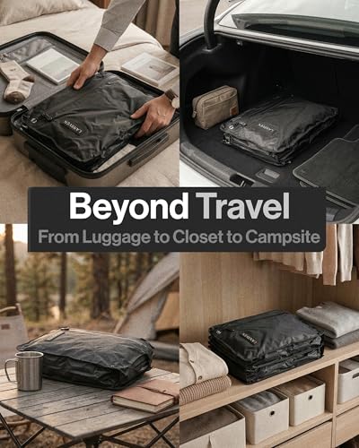 travel pack vacuum kit - Reusable Nylon Compression Bags + Rechargeable Pump - Save 60% Space - vacuum travel bags with pump - for Carry-On & Suitcase 2packbag