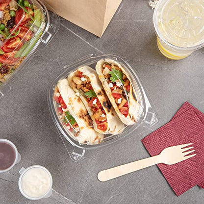 Restaurantware Thermo Tek 18.6 Ounce Clamshell Containers 100 Anti-Fog To Go Food Containers - Freezable Rectangle Clear Plastic Food Packaging Containers Disposable - size: 19 oz