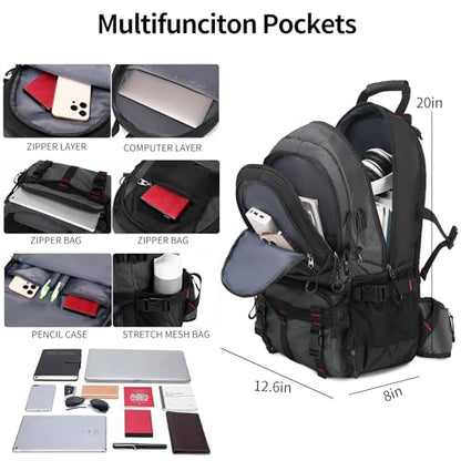 Nerlion 40L Hiking Backpack Travel Backpack for Men Women Camping Waterproof Outdoor Hiking Daypack Lightweight Backpack (Dark Gray) - color: A7- Dark Gray