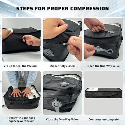 ONTYZZ Vacuum Compression Bag 20 inch Space Saver Bags Travel Case with IP67 Waterproof Zipper for Business Trip, One Bag Black - color: 20'' One Pack