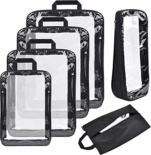 BAGAIL Transparent Compression Packing Cubes, Clear and Visible Travel Packing Organizer for backpack and suitcase