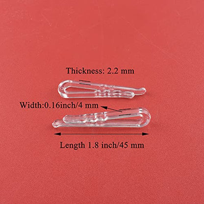 HAHIYO 1.8inch/45mm 170Pcs Clear Plastic U Shape Alligator Clip, Clothespin Fabric Clip Garment Shirt Folding Clip with Teeth for Sewing Room Folding Sock Tie Pant Securing Fabric to Comic Book Board - size: Clear - 1.8 inches - 170 Count - With Teeth