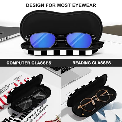 Sunglasses Soft Case, Ultra Light Portable Neoprene Zipper Glasses Case for Men Women - color: Black Plaid